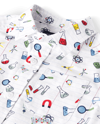 Camisa científica de popelina para bebés y niños