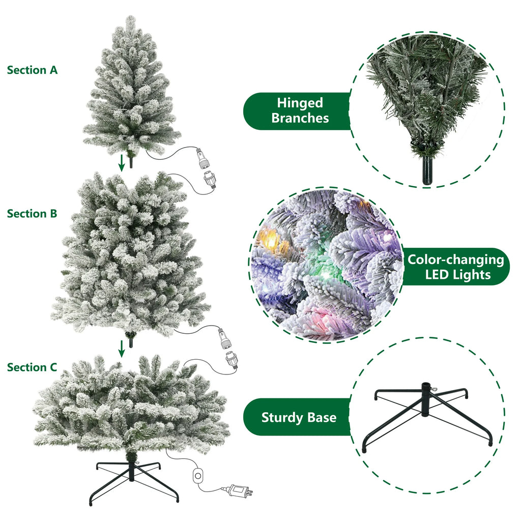 Árbol de Navidad Frisco Preiluminado: 1.98m con 250 Luces LED y 821 Ramas