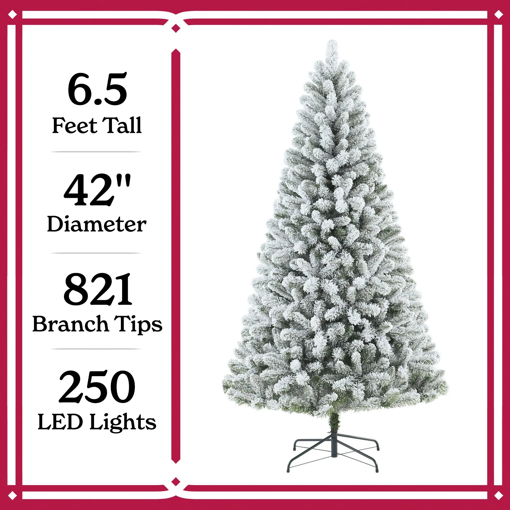 Árbol de Navidad Frisco Preiluminado: 1.98m con 250 Luces LED y 821 Ramas