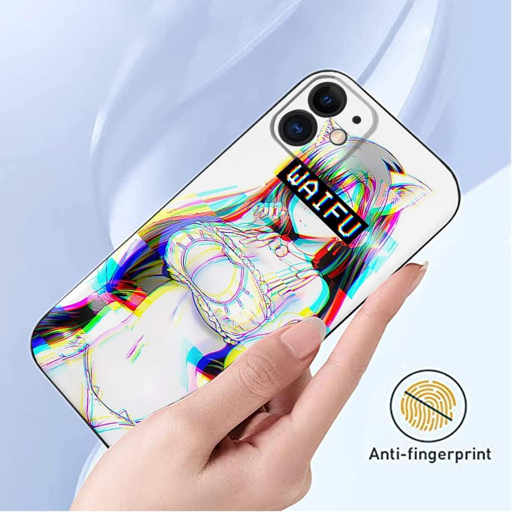 Funda de silicona para iPhone 11 con diseño de anime