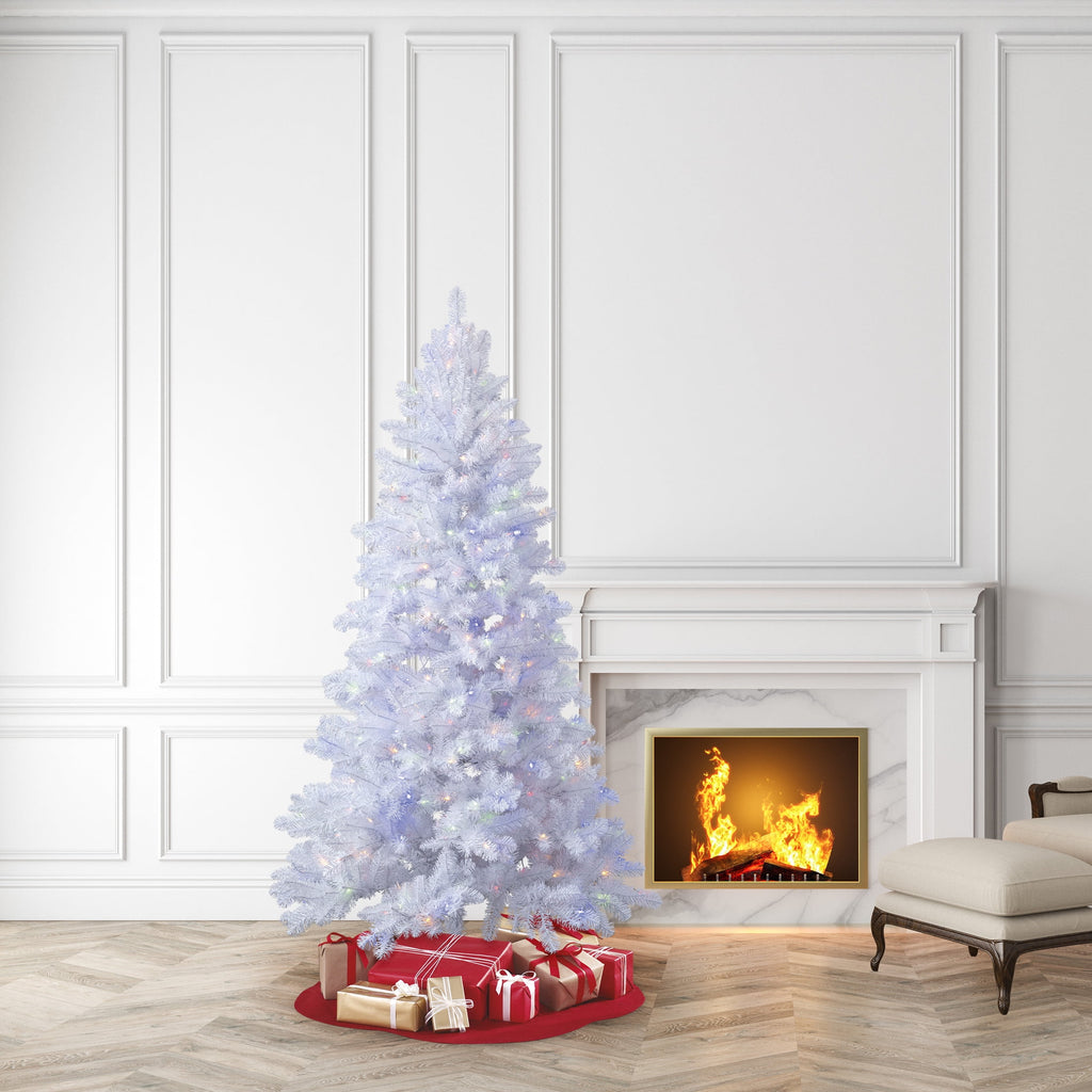 Árbol Artificial Blanco Duncan Fir 213 cm Preiluminado LED Cambiantes