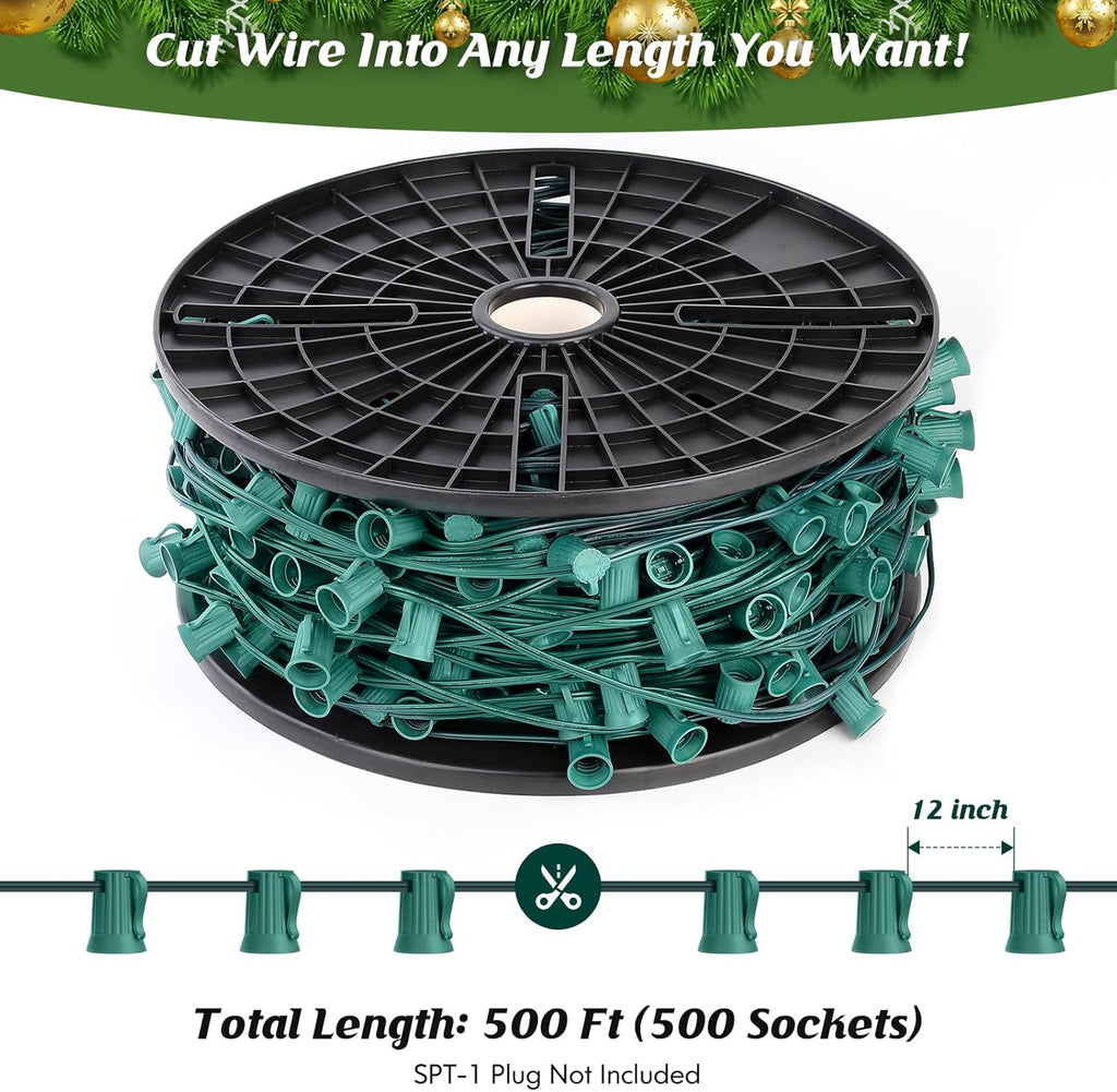 Luces de Cadena LED C9 Comerciales Brightever de 152 Metros para Exteriores