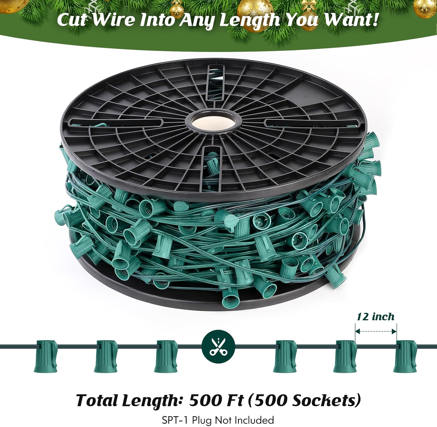 Luces de Cadena LED C9 Comerciales Brightever de 152 Metros para Exteriores