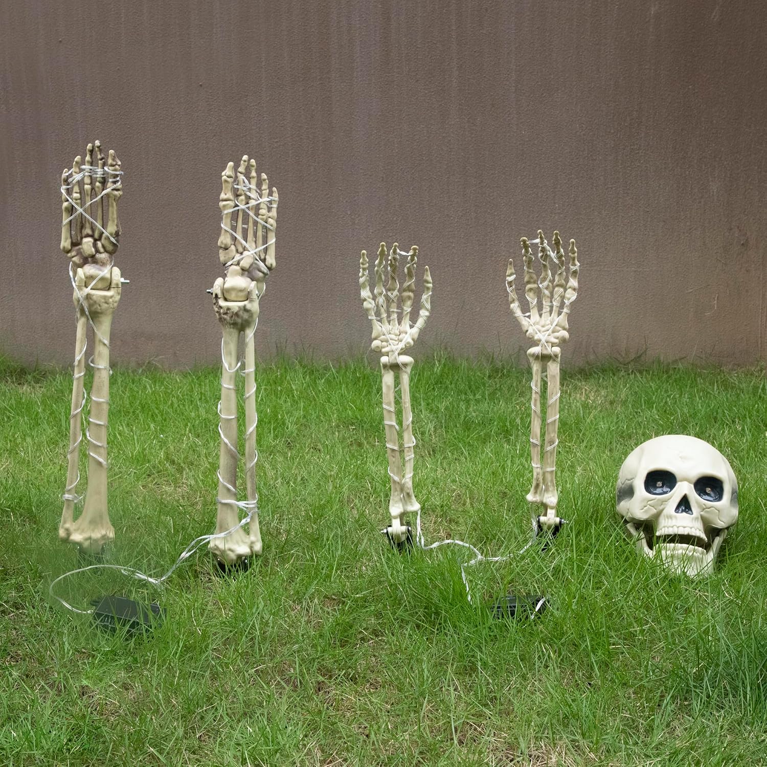 Esqueleto Iluminado Halloween con Luces LED Púrpura y Ojos Rojos