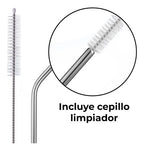 Popote Metálico (6 Piezas) Tornasol Y Plata Color Plateado