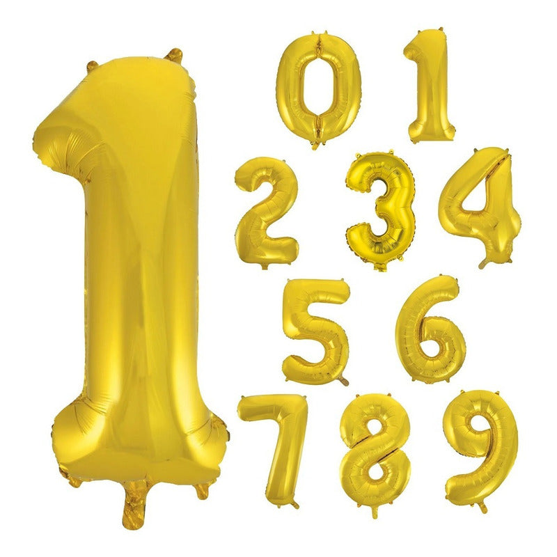 Globo Metálico Números 32 Pulgadas (80 Cm) Color Oro