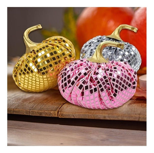 Calabazas Decorativas Fulong Con Purpurina Halloween 6 Pack