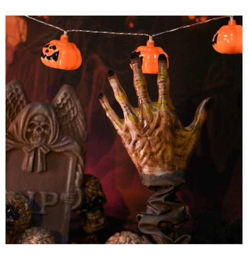 Decoracion Halloween Para Jardin Manos Zombie Con Luz 5 Pack