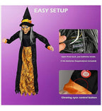 Decoracion De Halloween Bruja Colgante Parlante Ojos Rojos