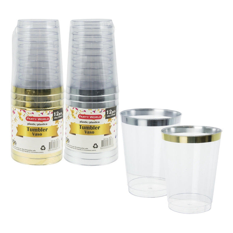 Vasos Desechables Plastico Duro Resistente Elegante