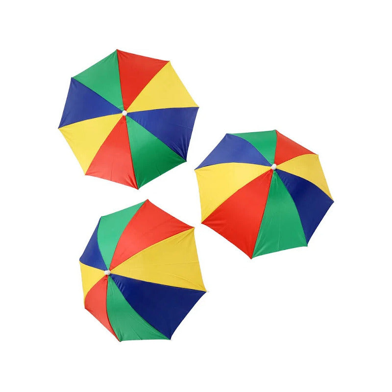 Sombrilla Para Cabeza Multicolor Grande - Protección Solar