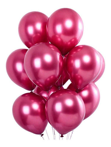 Globo Payaso Metalico # 9 C/50 Piezas Color Fucsia