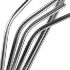 Popote Metálico (6 Piezas) Tornasol Y Plata Color Plateado