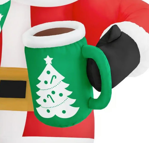 Inflable Navideño Gigante Con Luz Led Santa Y Reno 2.43 Mts