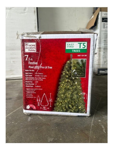 Árbol De Navidad Festive Iluminado 2.28 M 500 Led 1100 Ramas