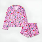 Conjunto De Pijama Rosa De Dos Piezas Para Niña