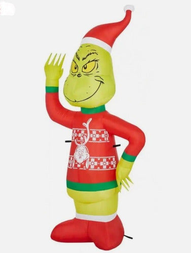 Inflable Navideño Iluminado The Grinch Jardin 1.22 Mts