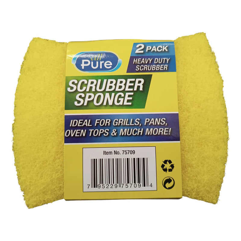 Esponja All Pure 75709 Doble Cara De Fibra Sintética Amarillo Pack X 2