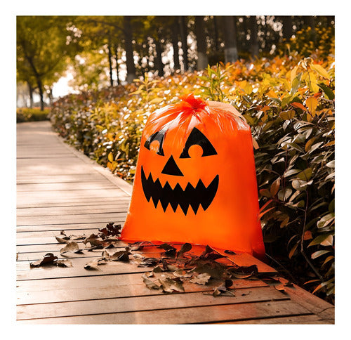 Bolsa Decorativa Halloween Diseño Calabaza Ideal Para Basura