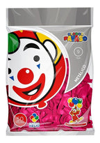 Globo Payaso Metalico # 9 C/50 Piezas Color Fucsia