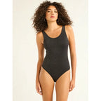 Body de cuello redondo de lurex para mujer