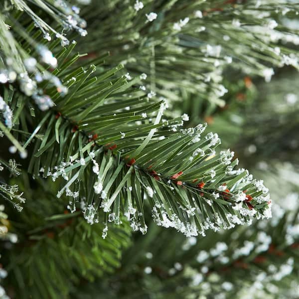 Árbol de Navidad Artificial Delgado Amelia Brillante con Luces LED de 2.13 m