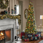 Árbol de Navidad Artificial Delgado Amelia Brillante con Luces LED de 2.13 m