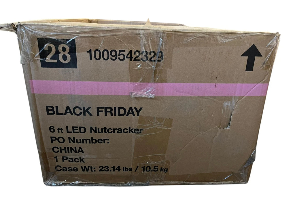 Decoración de jardín Nutcracker LED 6 pies rojo y verde