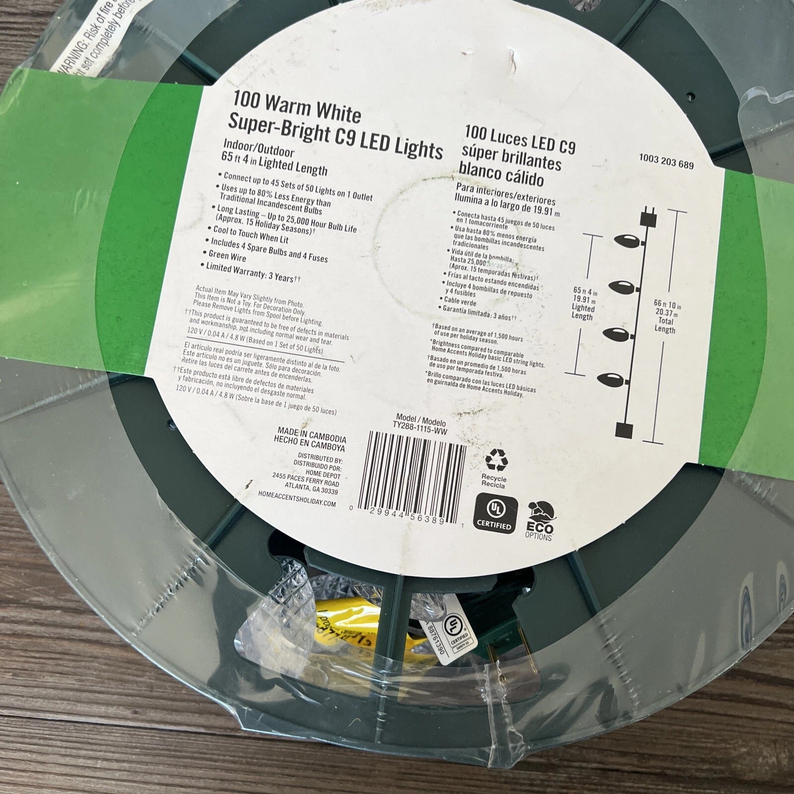 Luces LED C9 Blancas Cálidas de 19,8 m para Decoración Navideña Festiva