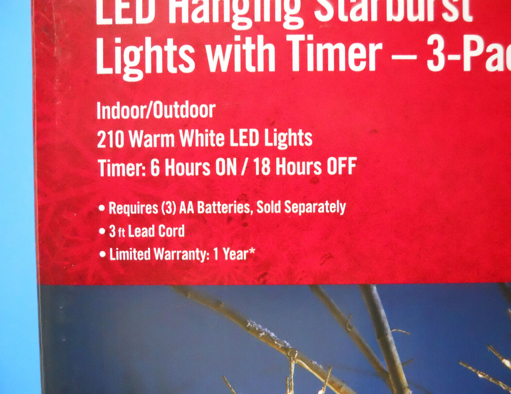 Luces LED Colgantes Centelleantes con Batería de 30 cm con Temporizador (Paquete de 3)