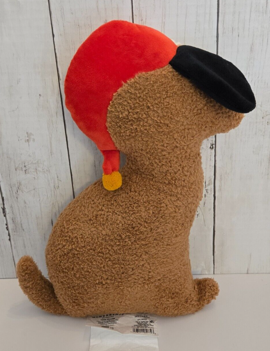 Almohada Navideña de Perro en Piel Sintética Marrón