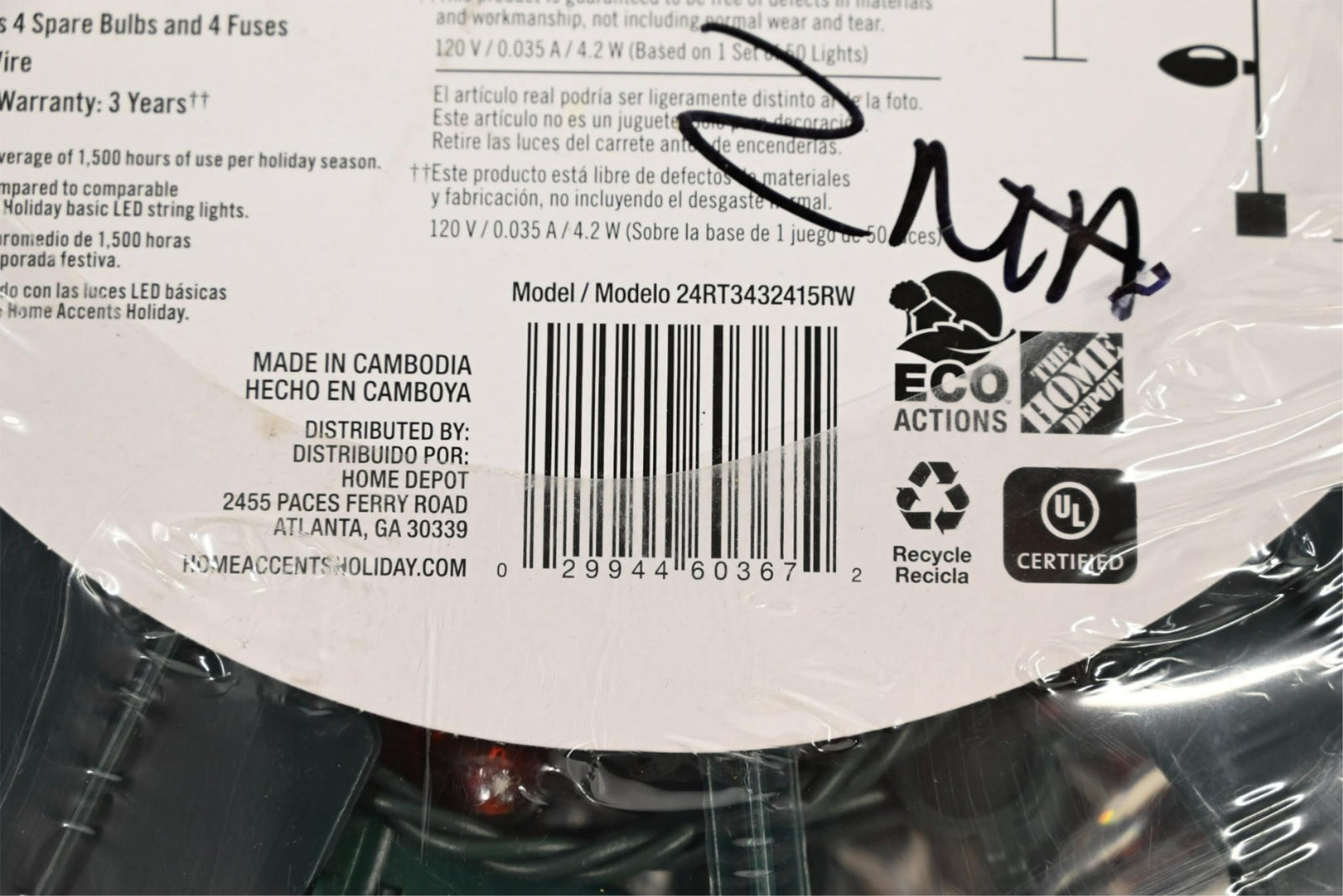 Luces LED C9 Rojas y Blancas Cálidas de 30.5m para Festividades Hogareñas