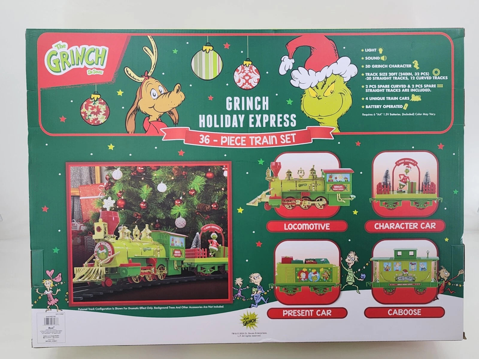 Set de tren navideño Dr. Seuss Grinch Express 36 piezas