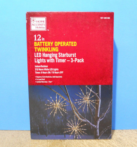 Luces LED Colgantes Centelleantes con Batería de 30 cm con Temporizador (Paquete de 3)