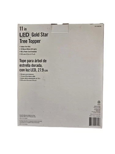 Brillante Estrella Dorada LED de 28cm para Decorar la Cima del Árbol de Navidad